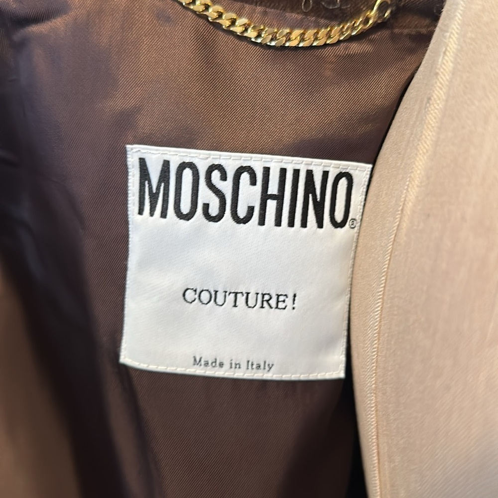 Moschino Couture Brown Patchwork Harlequin Velvet Coat - Picture 11 of 16